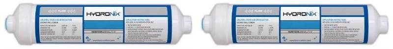 lot 20378 image: Hydronix ICF-10Q Inline Post Activated Carbon Water Filter Replacement Cartridge with 14-Inch Quick Connect for Refrigerator, Ice Maker, RO Reverse Osmosis System, 2000 Gallons (2 Pack)