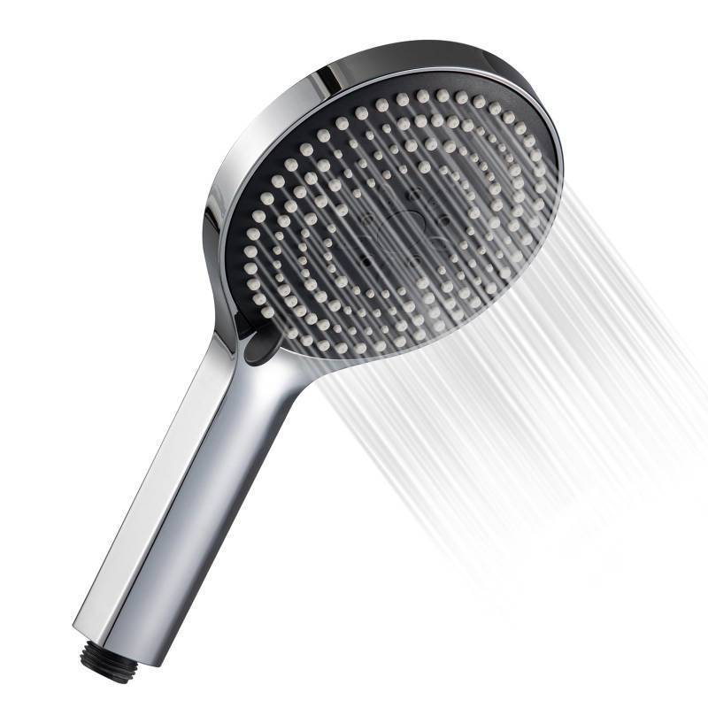 lot 4316 image: OFFO Handheld Shower Head, 6-Mode High Pressure Handheld Sprayer High Flow Large Powerful Boosting Handheld Showerhead for Low Water Pressure, Chrome Finish