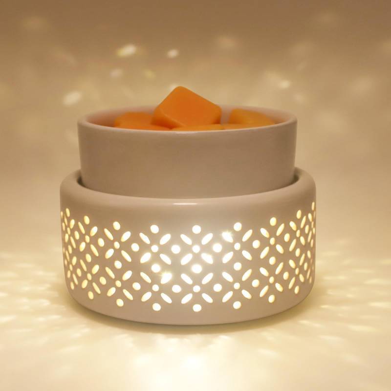 lot 6241 image: VICTORIA AROMA Ceramic Wax Melt Warmer - LED Night Light Candle Wax Warmer for Scented Wax, Electric Fragrance Wax Melter for Home, Office, Bedroom Decor, and Gifts