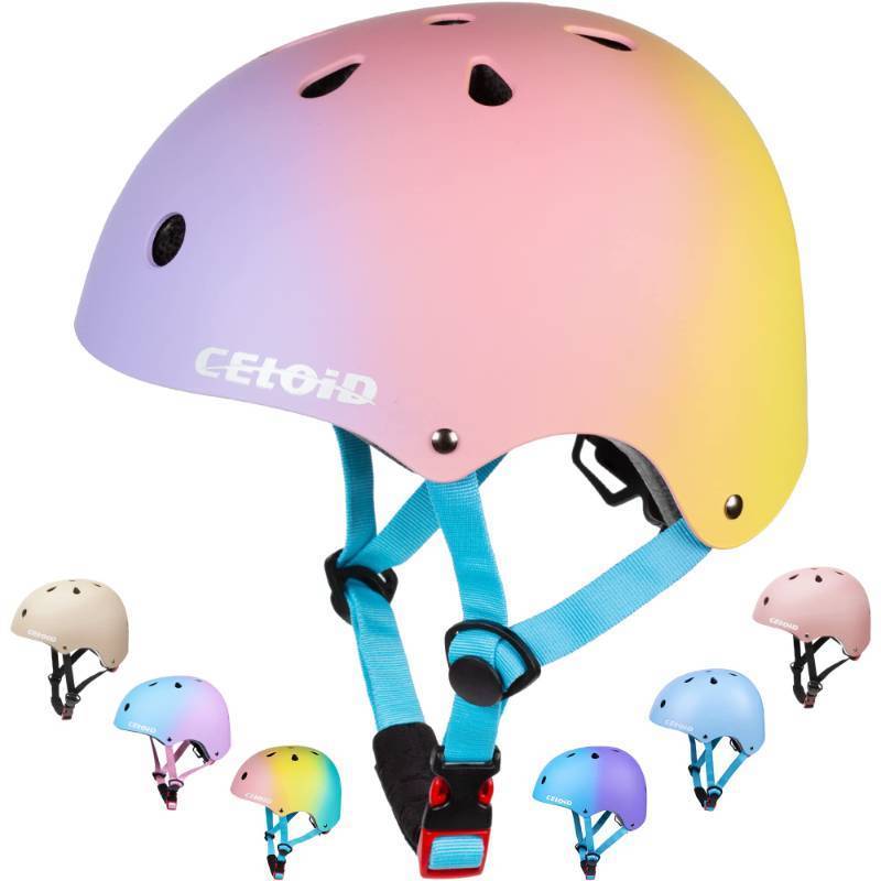 lot 4321 image: CELOID Kids Bike Helmet,Toddler Skateboard Helmets for Ages 5-6 Years Boys Girls,Adjustable Multi-Sport Bicycle Skateboarding Roller Skating Scooter Balance Bike Helmet,Pink Violet
