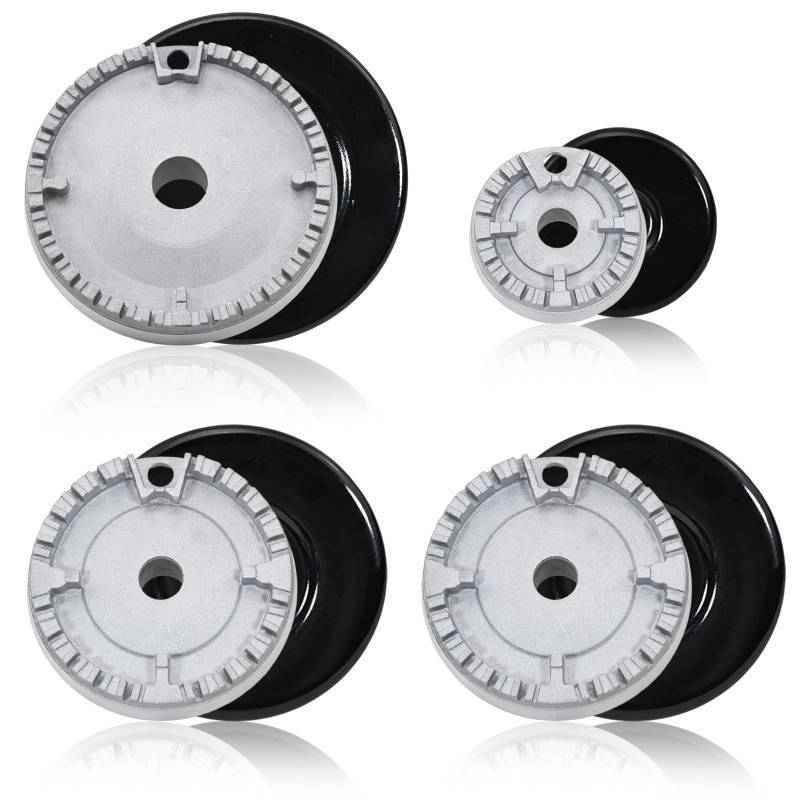 lot 6252 image: MKZTM 4PCS Gas Stove Burner Caps Set - Replacement for Portable Stove,Includes 1 Large, 2 Middle, and 1 Small Cap,Even Flame, High Temp Resistant, Easy Installation