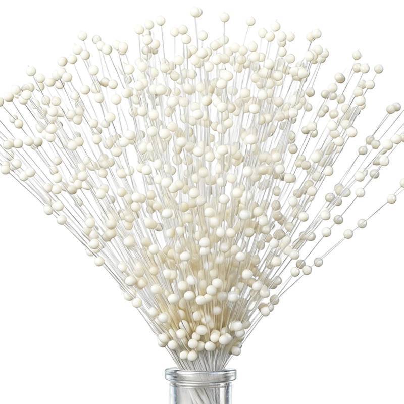 lot 6253 image: Rivvlive 100pcs 9inch Pearl Stick Stems Bouquets Bridal Wedding Decoration Beaded Pearl Floral Picks Pearls String Garland Wedding Party Decoration DIY Accessories for Christmas