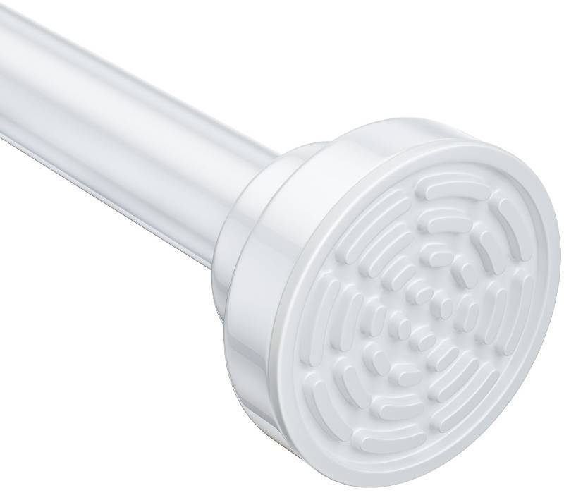 lot 6267 image: Ausemku Shower Curtain Rod - 32-92 Inch Rustproof Tension Rod, Non-Slip Spring Design, No Drilling Adjustable Curtain Rod for Bathroom, Kitchen, and Closet��White��