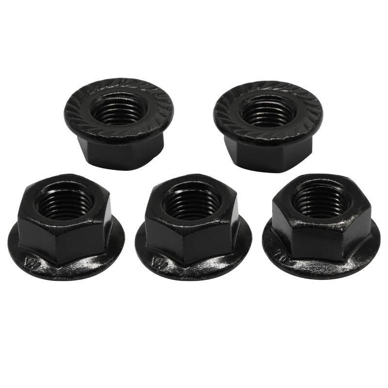 lot 6270 image: Dijedev M121.25mm Serrated Flange Hex Nuts, 4Pcs Hexagon Flange Nuts, 304 Stainless Steel 18-8, Full Thread, Hex Drive, Bright Finish(Black)