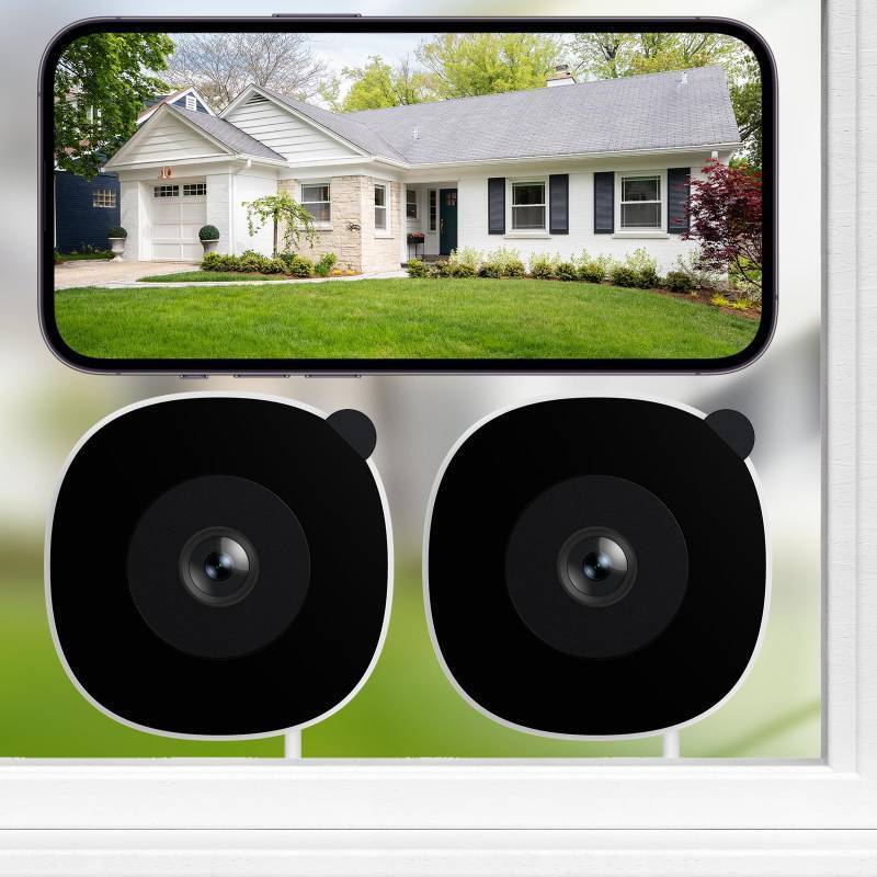 lot 6273 image: INFIYA 2K No Drill Window Camera-2 Pack 2.4Ghz & 5Ghz WiFi Dome Cameras for Home Security for Indoor & Outdoor Monitoring, Color Night Vision, Human Detection, 247 Recording, Ideal for Apartment, K1