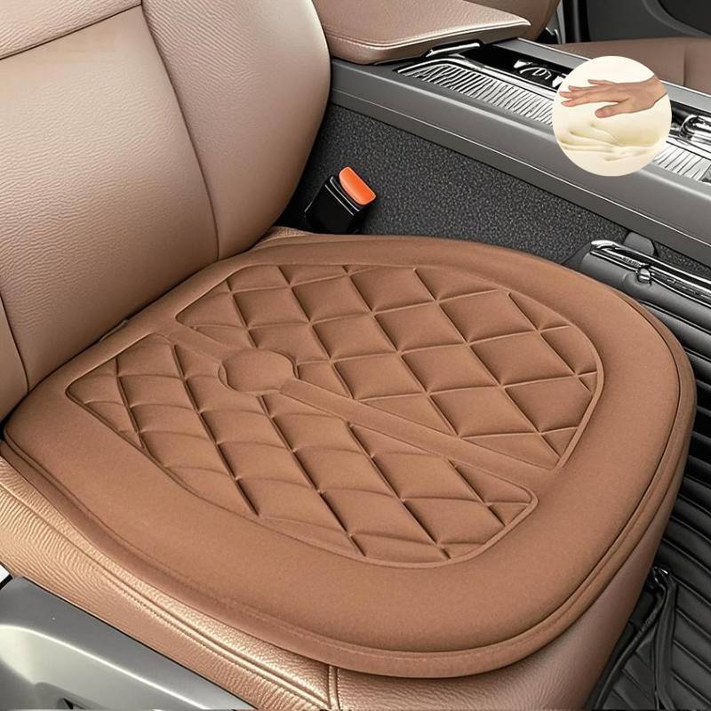 lot 14191 image: Big Ant Car Seat Cushion, Comfort Memory Foam Driver Seat Cushion Improve Driving View, Sciatica and Lower Back Pain Relief, Thick Seat Cushions for Car Home Office Chair, Wheelchair - Brown