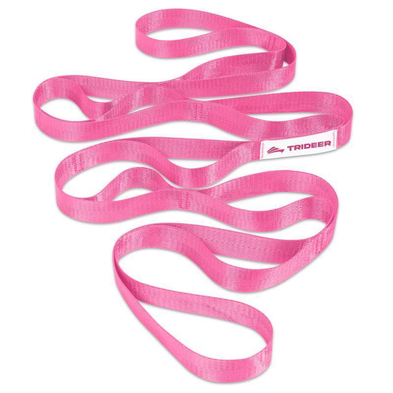 lot 4348 image: Trideer Stretching Strap Yoga Strap Physical Therapy for Home Workout, Exercise, Pilates and Gymnastics, 10 Loops Non-Elastic Stretch Bands with Aesthetic Packaging for Women & Men (Pink)