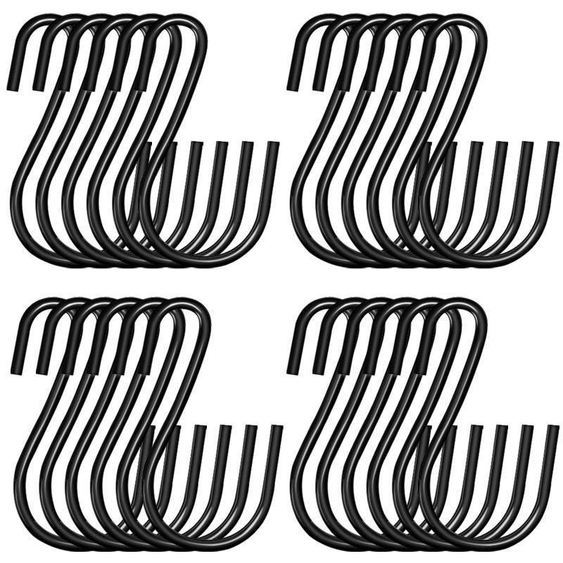 lot 12169 image: 2 Inch Small S Hooks for Hanging, Heavy Duty Black S Hooks,Ornament Hooks for Christmas, 30 Pack Mini S Hooks for Hanging Plants, Necklaces,Pots Pans Mugs Clothes Towels Kitchen Closet Rod Jewelry