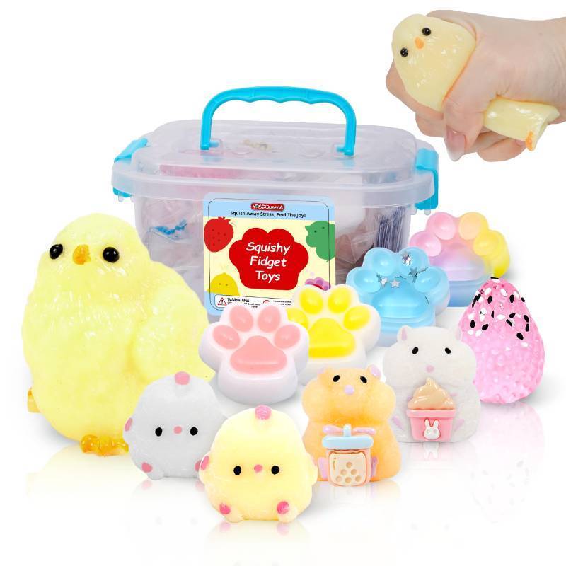 lot 6297 image: 10 Pack Taba Squishy Toys kit with Toy Box & Cute Stickers, Kawaii taba Squishies Stress Relief Toys Party Favors for Kids 4-8 8-12, Squishy Fidget Toys for Kids , Birthday Gifts Toys for Girls 8-10