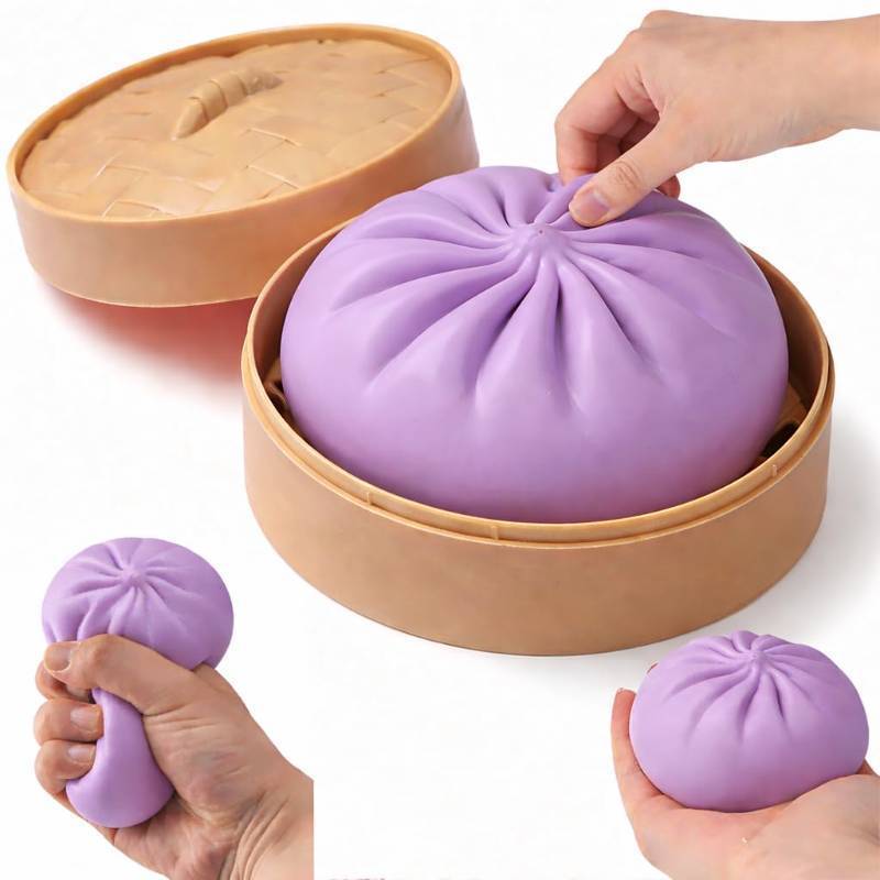 lot 6299 image: Dumpling Squishy, Anxiety Relief Squeeze Toy, Giant Squishy Dumpling Box,Fidget Toys Adults & Teens Extra Large Adults Anxiety Relief Squeeze Toy for Boys and Girls Easter Basket Stuffers for Teens