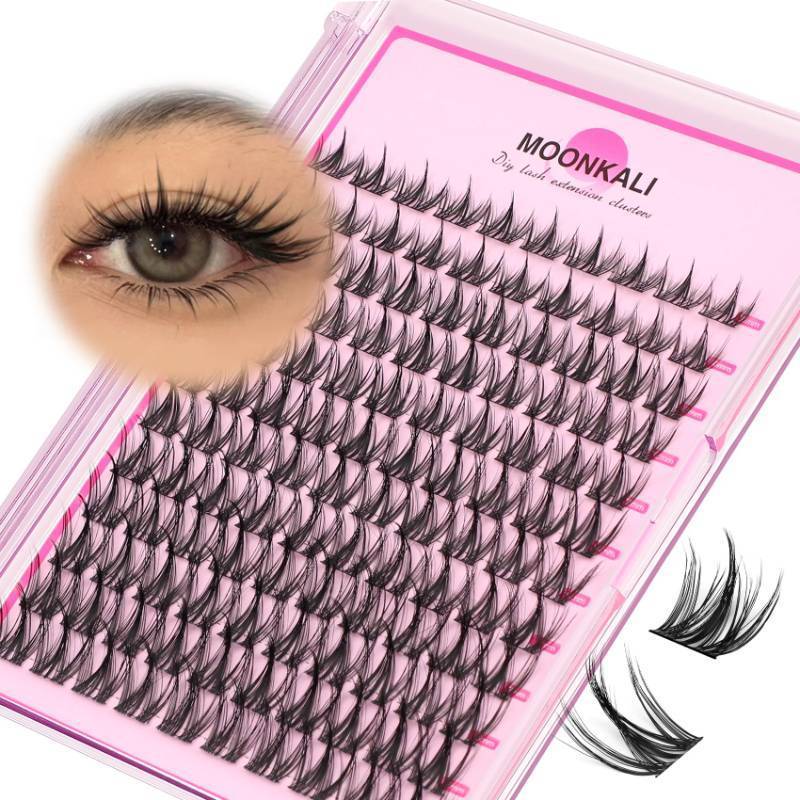 lot 6313 image: MOONKALI Natural Lash Clusters Wispy Fairy Eyelash Extensions 10-16MM CC Curly Manga Eyelash Clusters 120Pcs Individual Versatile DIY Lash Extension, Black