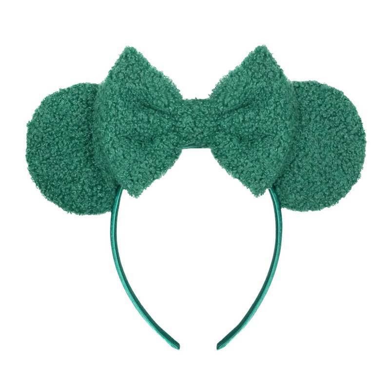 lot 4355 image: Batsysm Green Wool Mouse Ear Headband, Fluffy Hair Bow Hairband, Festival Party Decoration Fashion Headwear for Women Girls