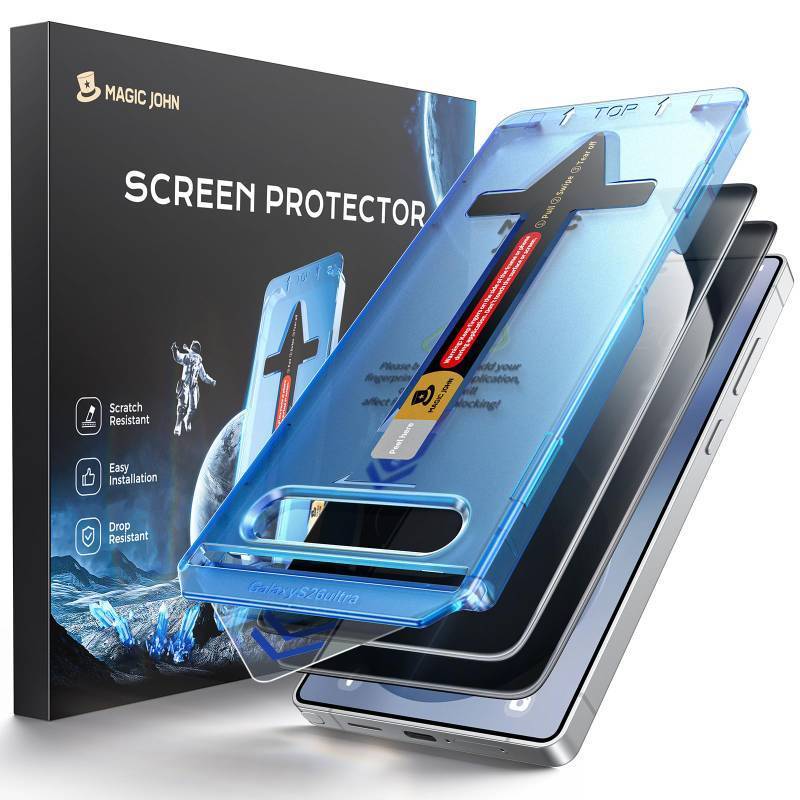 lot 4358 image: MAGIC JOHN for Samsung Galaxy S26 Ultra Privacy Screen Protector 6.9inch, 28°Anti Spy, Fast Easy Installation, Tempered Glass, Fingerprint Unlock, Bubble Free, Anti-Scratch, 2 PACK