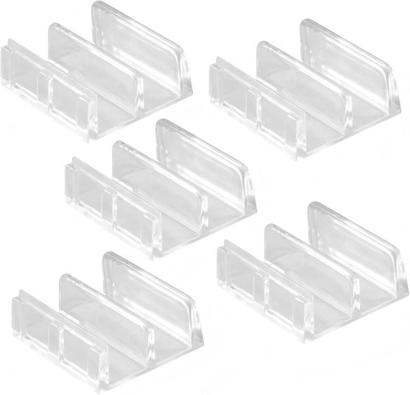 lot 12196 image: Auaurly 5 PCS Clear Plastic Sliding Shower Door Bottom Guide M6059,12 Channels,Snap-in Design,Double-Sided Adhesive Backing