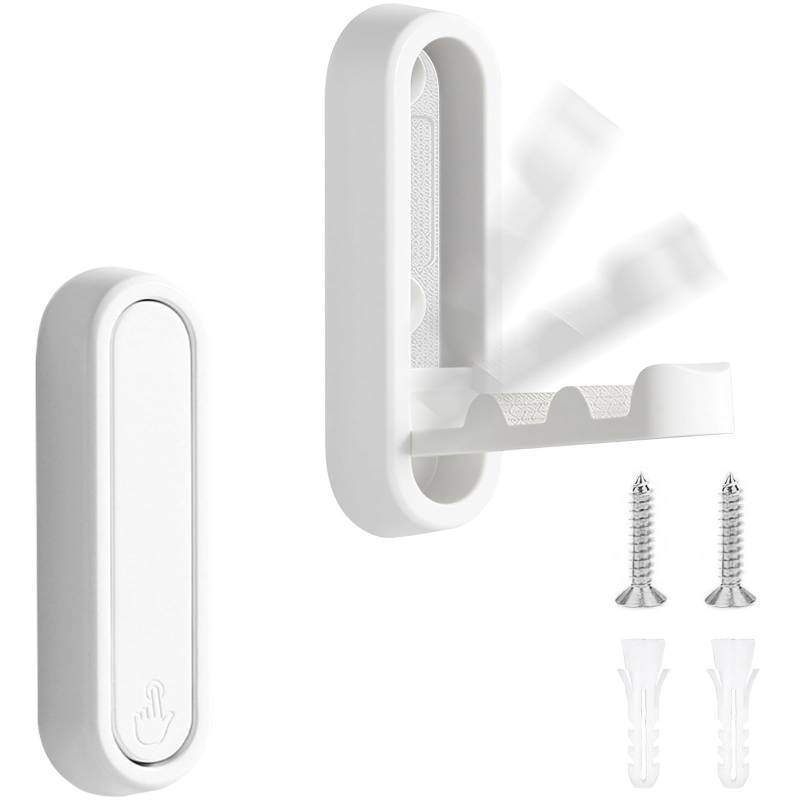 lot 12198 image: AURIVISTA 2 Pack Folding Coat Hooks, Foldable Wall Hooks, Heavy Duty Foldable Holder with Screws for Door, Bathroom Wall Mounted for Hanging Keys, Robe,Towel, Hat, Bags (White)