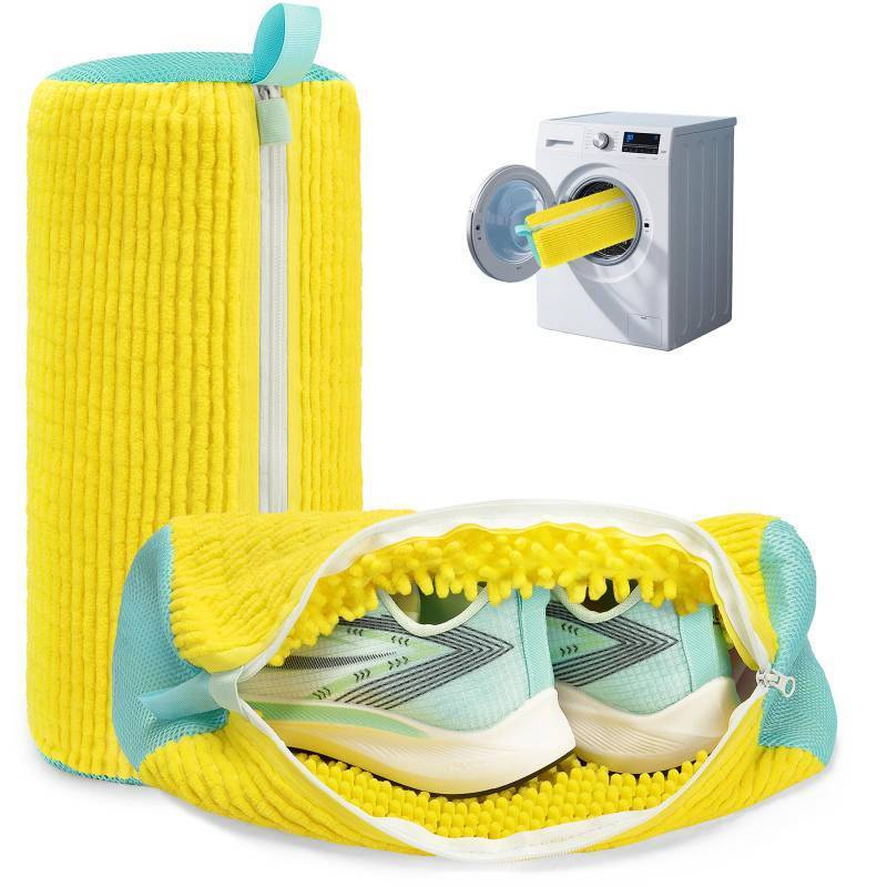 lot 12204 image: Shoe Washing Machine Bag Laundry Shoe Bag for Washer and Dryer Reusable 2pc Shoe Cleaning Bags for Sneakers 360° Deep Cleaning Machine for All Shoes Types With Self-locking Zipper