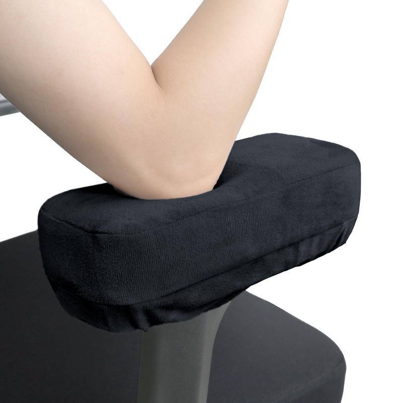 lot 14222 image: YOUFi Office Chair Arm Pads Extra Soft Velvet Arm Rest Covers for Elbows & Forearms Pressure Relief, Set of 2 Armrest Covers for Desk Chair, Gaming Chair (Black)