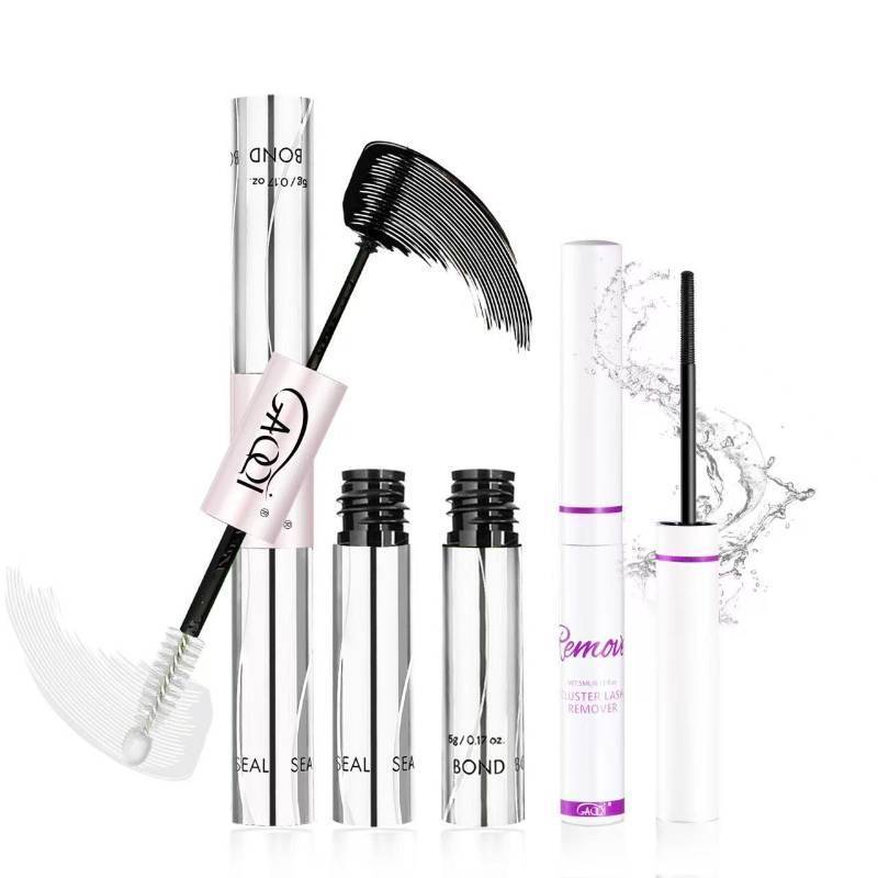 lot 6326 image: GAQQI Lash Bond and Seal  Remover 3 in 1 Set, 10ml Lash Cluster Glue Waterproof for Eyelash Clusters, 5ml Eyelash Remover Gentle Formula, Strong Hold for 72H