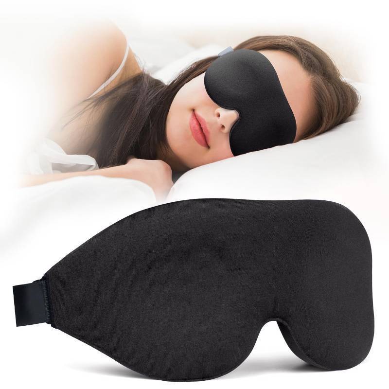 lot 4367 image: NEWVANGA Sleep Mask for Back and Side Sleeper, Block Out Light, Luxury Sleeping Eye Mask of 3D Night Blindfold, Zero Pressure Breathable Travel Eye Cover Black