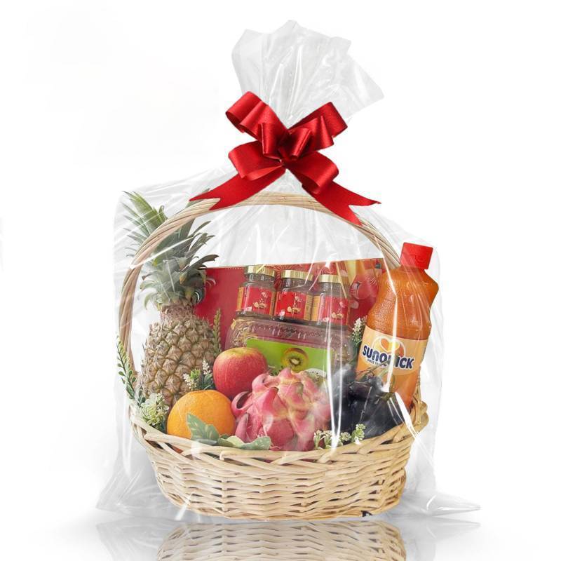 lot 4369 image: WIKDAY Clear Gift Bags 10 PCS 24x30 Inches Large Cellophane Wrap for Gift Baskets Wrapping Plastic with Ties for Gift Giving, Packaging Products