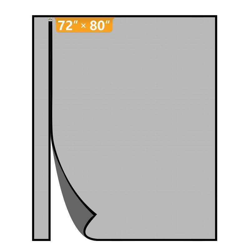 lot 12209 image: Yotache Reversible LeftRight Opening Magnetic Screen Door Fits 72 x 80 inch Doors, Screen Size 74 x 81, Strong Magnets Anti-Tearing Polyester Mesh for FrontBack Patio Sliding Door, Black