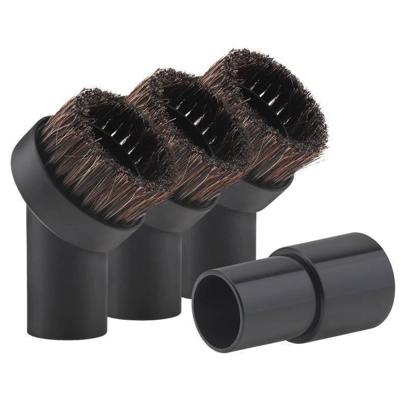 lot 12217 image: Vacuum Brush Horse Hair Vacuum Attachment Round Dust Brush with Universal Connector, 1.25 Inch Brush Replacement with 1.25 to 1.37 Inch Vacuum Hose Adapter Tool for Standard Hose (1.25 inch-3pcs)