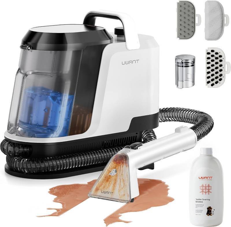 lot 11102 image: uwant Portable Carpet and Upholstery for Deep Cleaner, 18Kpa Carpet Cleaner Machine for Cars, Pets with Cleaning Tool and Self Cleaning Set of 1 for Spot, Rug, Couch