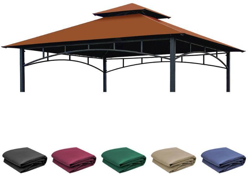 lot 12235 image: SCOCANOPY Upgraded Ripstop Fabric Replacement Canopy Grill BBQ Gazebo Roof Top, for Gazebo Model L-GG001PST-F,(Rust Red Ripstop)