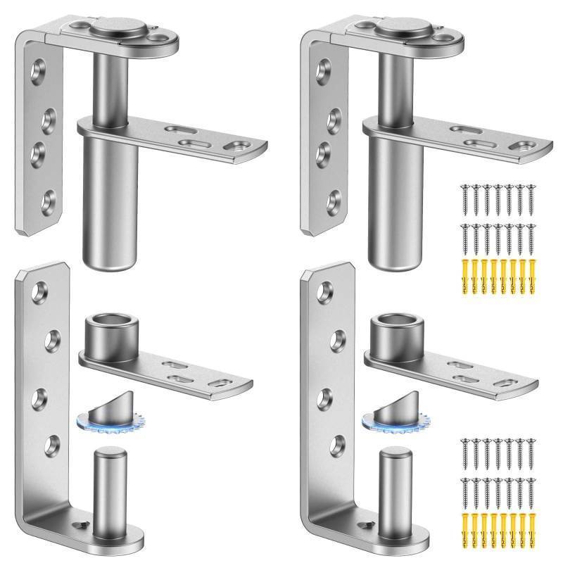 lot 17613 image: Cafe Door Hinges and Saloon Door Hinges, Swinging Door Hinge Self Closing for Louvre Doors,Swinging Doors, 304 Stainless Steel (Silver-2PCS)
