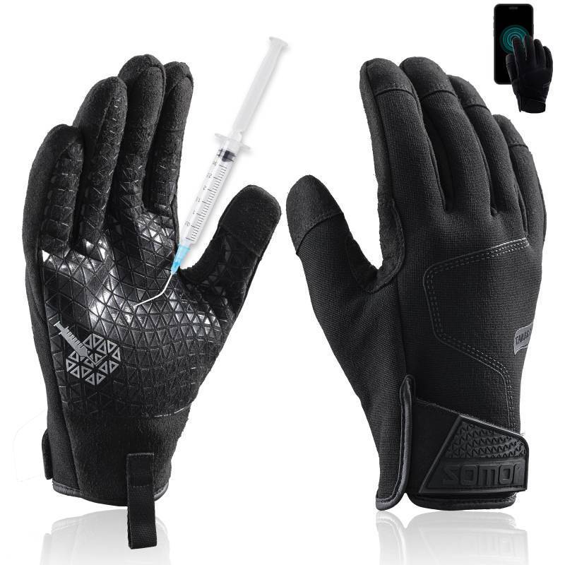 lot 4386 image: TAILI Level 3 Needle, Level 5 Puncture Resistant Work Gloves for Gardening, Touchscreen, Breathable, Grip Enhanced A7 Cut Resistant Safety Gloves, Black, Medium (M), 1 Pair