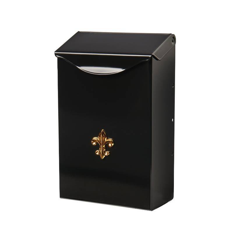lot 9488 image: Architectural Mailboxes City Classic Vertical Wall-Mounted Mailbox for Outside, Rust-Resistant Galvanized Steel Metal Small Mail Box, Black