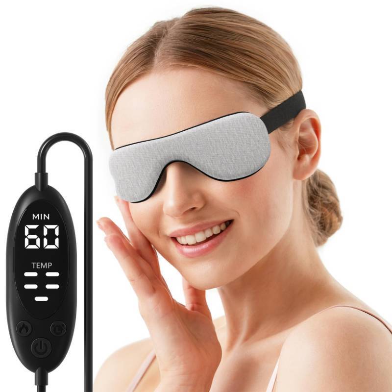 lot 16456 image: Heated Eye Mask �� Warm Compress for Dry Eyes, USB Electric Heating Pad for Stye & Chalazion Eye Treatment, Eye Sleep Mask for Dark Circles and Puffiness Relief, FSA Eligible (Gray)