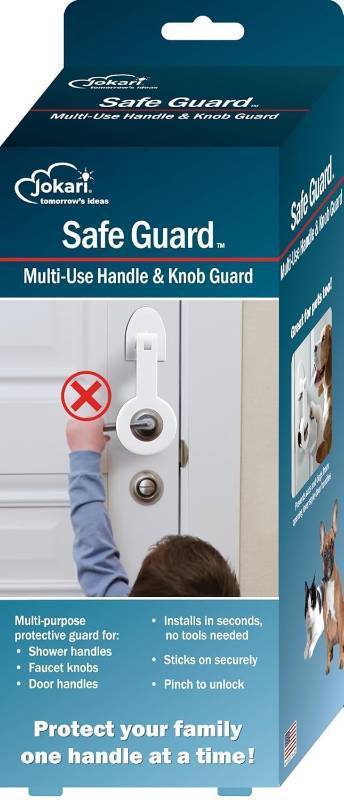 lot 9492 image: Jokari Child Safety Guard Multi-Use Lock for Sink, Shower, and Door Knobs Prevents Hot Water Burns and Unsupervised Access Easy Install Childproof Protection for Home Safety