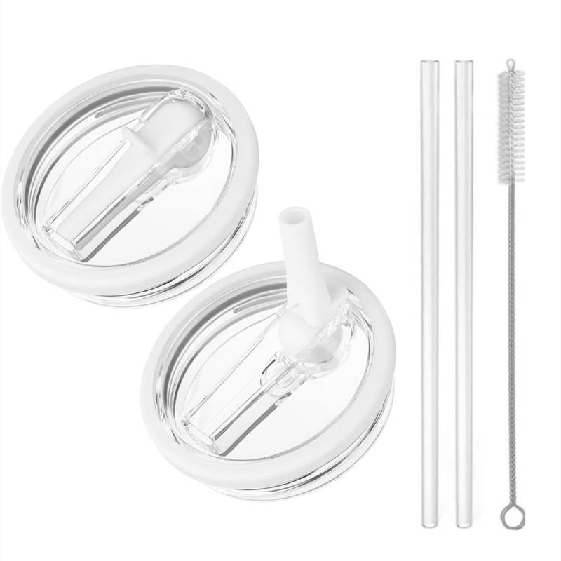 lot 16460 image: 1 Pack 40 oz Tumbler Flip Straw Lid Replacement fit for HydroJug, Spill Proof Splash Resistant Tumbler Lids,Reusable Leak Proof Tumbler Cover for Cup Accessories (Pure White)