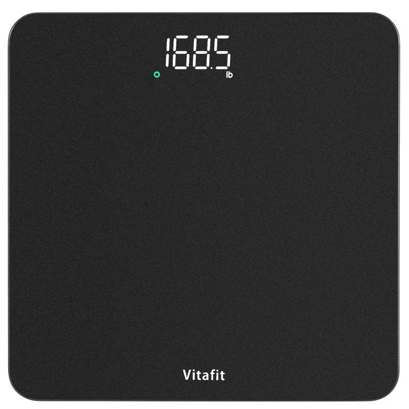 lot 9493 image: Vitafit Scale for Body Weight, High Accuracy 0.1lb by Our Professional Factory Since 2001, Digital Weight Scale LED and Step On, 3AAA Batteries Included, 400lb182kg, Spray Silver Black