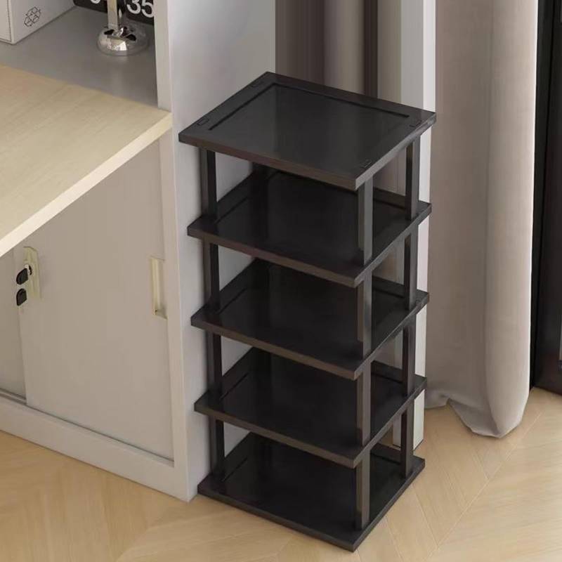 lot 15925 image: Vertical Shoe Rack - Tall Narrow Shoe Rack Organizer for Small Spaces,5 Tier Bamboo Shoen Shelf for Entryway,Closet,Corner,Doorway,Skinny Shoe Shelf Space Saving Shoe Storage,Free Stackable DIY