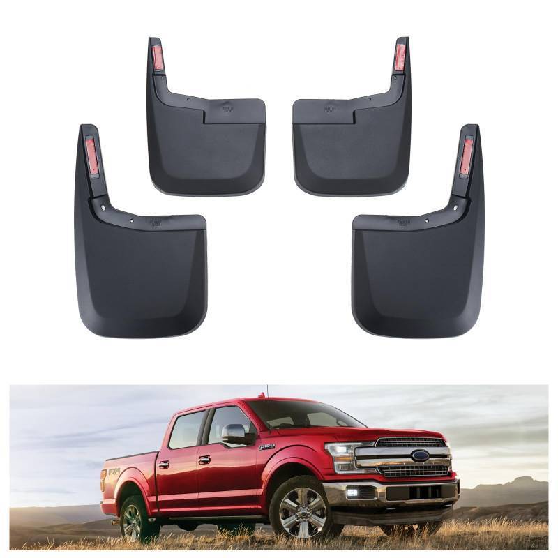 lot 15931 image: Kiwi Master Mud Flaps for 2015-2020 Ford F-150 (Without Fender Flares), Heavy Duty Mud Guards, Front & Rear Splash Guards, No Drill, 4 Pcs Set