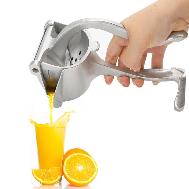 lot 10171 image: Bar Juicer, Fruit Juice Handheld Press Squeezer With Seed Filter, Heavy Duty Aluminum Alloy Hand Manual Extractor for Single Citrus Orange Pomegranates Apple Fruit Lemon Lime (Silver - 8 inch)