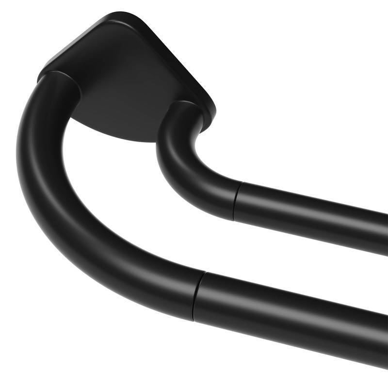 lot 2468 image: PeSenp Black Double Curtain Rod 38 to 62 Inches, Blackout Wrap Around Curtain Rod for Windows, 68 Inch Room Darkening Telescoping Double Drapery Rod, Easy Install for Rentals & Apartments