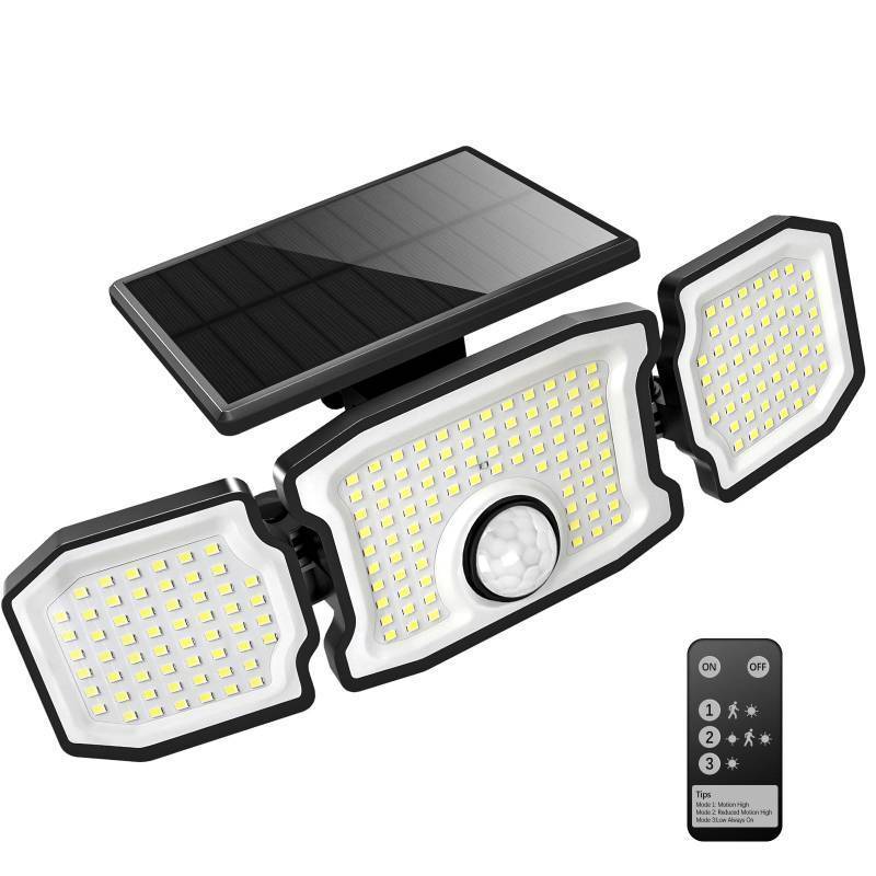 lot 18438 image: tanlark Solar Lights Outdoor Waterproof- 2800LM 200LED Solar Motion Sensor Lights, 3 Heads & 3 Modes Flood Lights, 270° Wide Angle Solar Powered Security Lights for Yard(1 Pack)