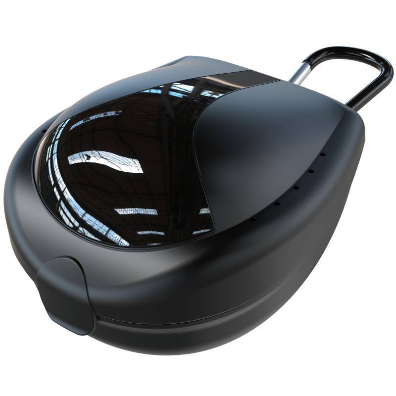 lot 4410 image: ARGOMAX Sports Mouth Guards Case, 1 Piece Sports Braces Case with Carabiner, Football Mouthguard Case, Black.