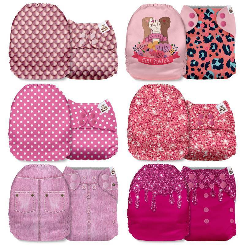 lot 10199 image: Mama Koala 1.0 Cloth Diapers for Babies, 6 Pack Pocket Shell Only (NO Inserts) - One Size Washable and Reusable Pocket Diapers for Newborns and Toddlers - 160031