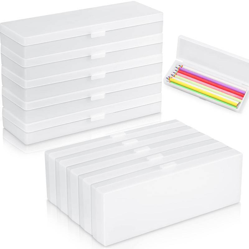 lot 9499 image: Yexiya 30 Pack Pencil Box Clear Plastic Pencil Case Bulk 7.2 x 2.4 x 0.9 Inches Pen Storage with Hinged Lid Stackable for Pens Crayons School Office Supplies Organization