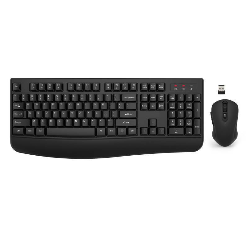 lot 18016 image: Wireless Keyboard and Mouse Combo, EDJO 2.4G Full-Sized Ergonomic Computer Keyboard with Wrist Rest and 3 Level DPI Adjustable Wireless Mouse for Windows, Mac OS DesktopLaptopPC