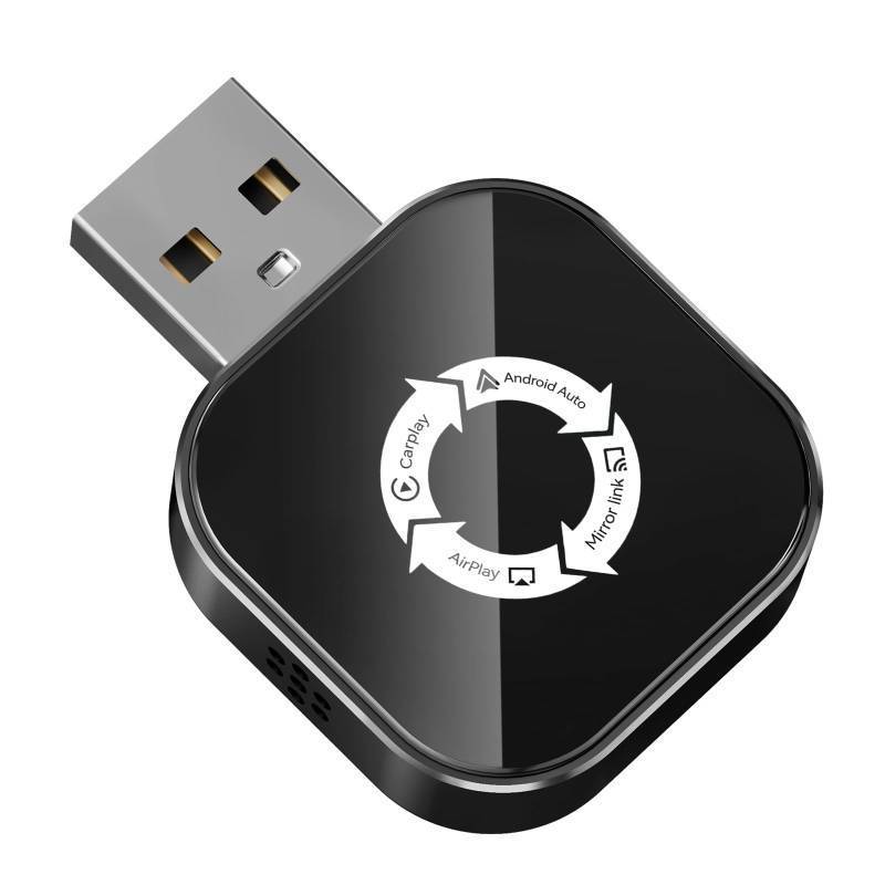 lot 18029 image: LOKIPILEY 4-in-1 Wireless CarPlay Adapter for Apple CarPlay & Android Auto & AirPlay & MirrorLink, 2026 Upgraded Screen Mirroring Mini USB Adapter with Type-C Extension, Low Latency, Plug & Play