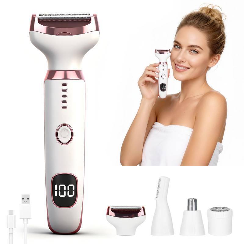 lot 18032 image: Beanify 2026 Led Display Electric Razor,Beauty Womens Wet & Dry Electric Shaver, Painless 4 in 1 Painless Body Razors,Cordless 3-Blade Ladies Shaver for Legs, Arm, Underarms, Bikini (Multicolor)