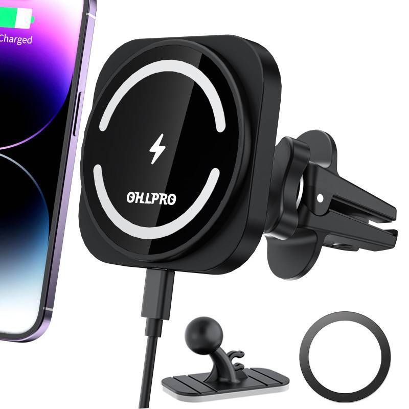 lot 18036 image: OHLPRO for Magsafe Car Charger for Women Men, Magnetic Wireless Car Mount for iPhone 17 Pro Max, 1615 Series, 15W Fast Charging Phone Holder Vent and Dashboard