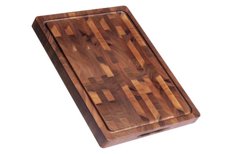 lot 12083 image: THETCHRY Walnut Wood Cutting Boards for Kitchen, End Grain Chopping Board Double Sided, Large Cutting Board with Handle, Charcuterie Butcher Block for Meal Prep & Serving with Gift Box, 17�13�1