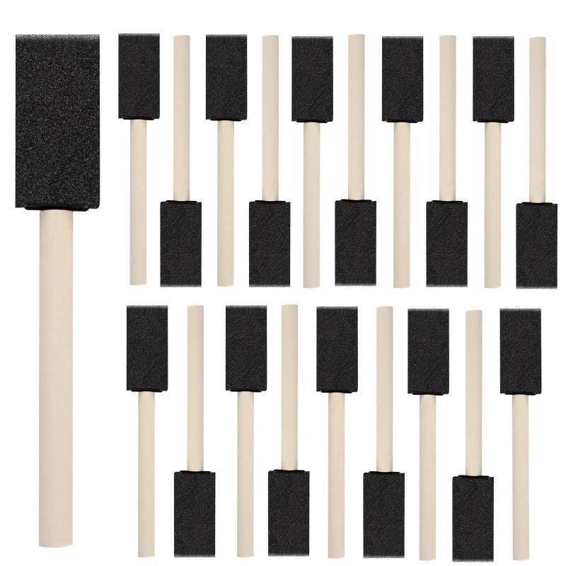 lot 20344 image: DMSVK 20 Pcs Foam Paint Brushes, 1 Sponge Paint Brush, Foam Brushes for Painting, Craft, Staining, Varnish, Touch Up
