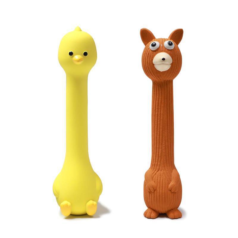 lot 12094 image: SCHITEC Squeaky Dog Toys, 2 Pack Squawking Latex Toy with Interactive Squeaker, Squeak Rubber Duck Chicken for Medium Small Dogs